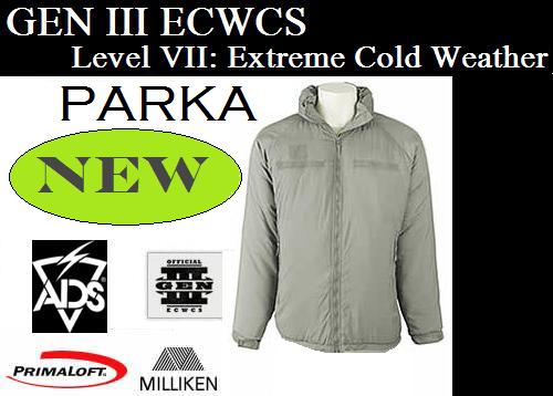 GEN III ECWCS Level VII: Parka  XL (NEW)